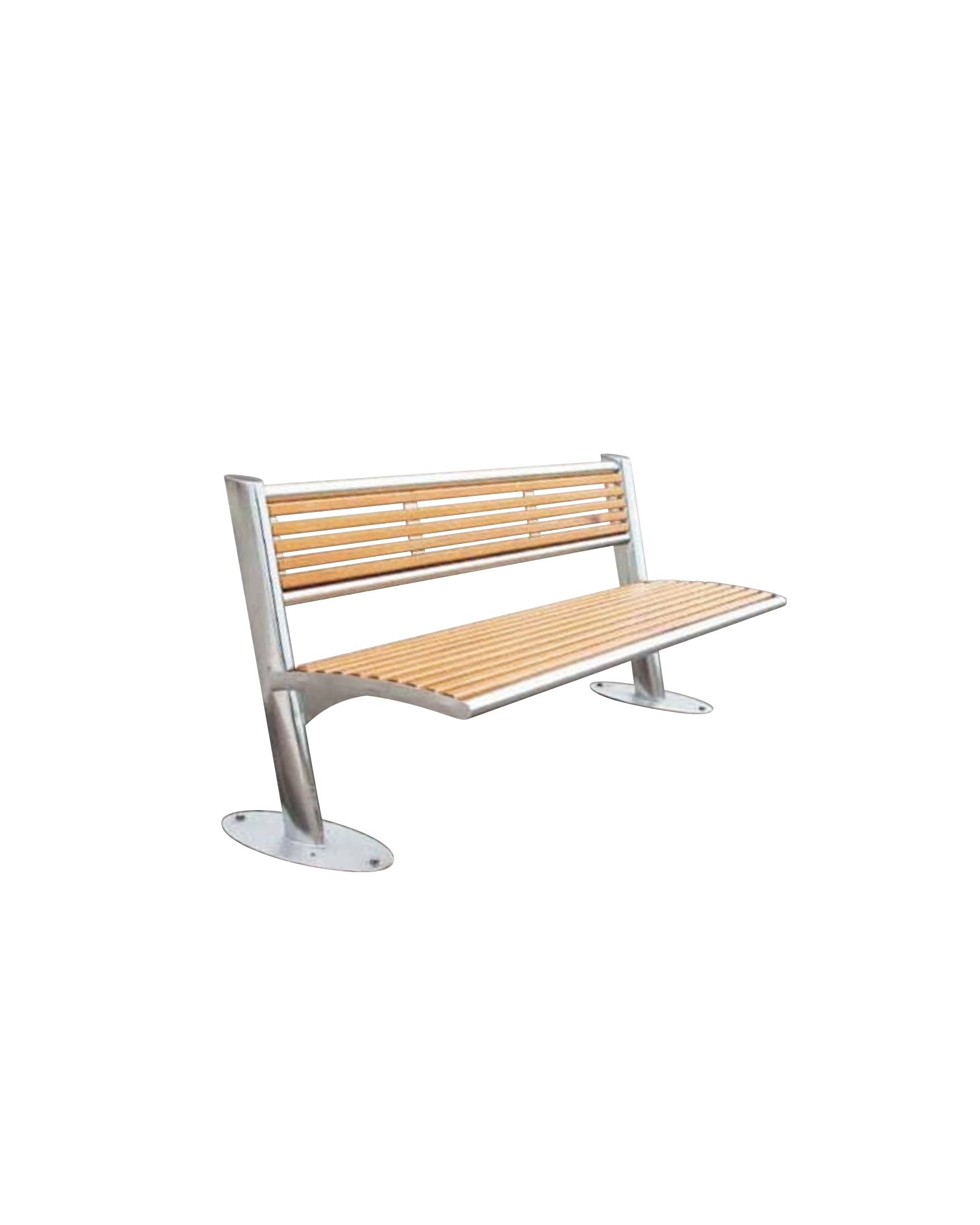 banc inox et bois