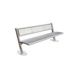 banc inox et bois