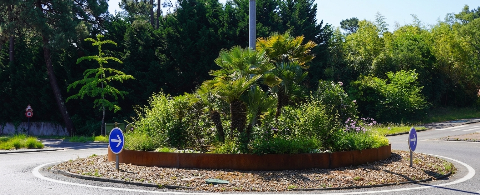 rond point en corten